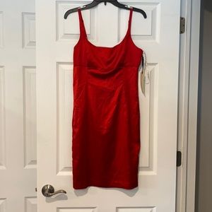 Red silk dress